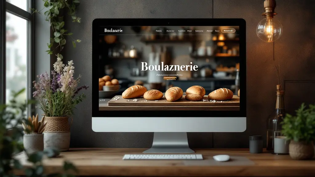 Aperçu du site vitrine d'une boulangerie artisanale, rendu sur écran